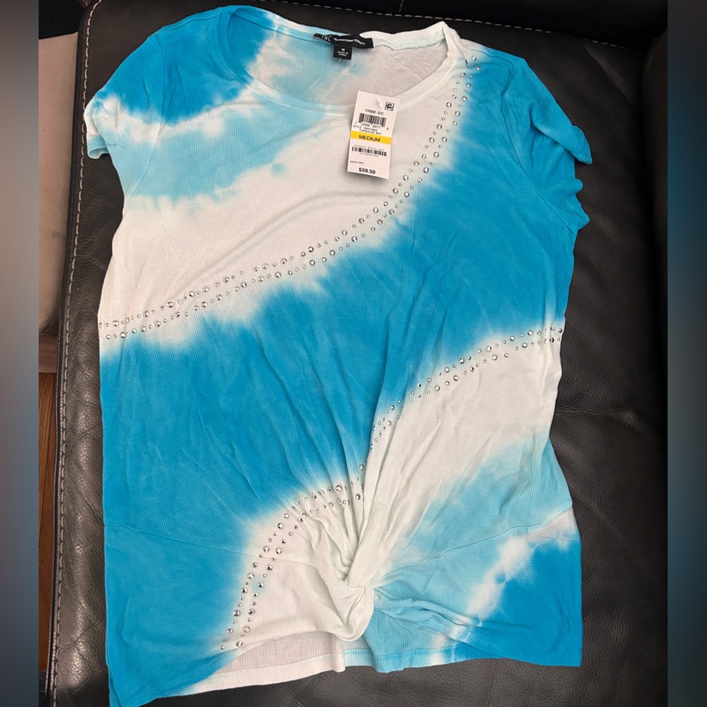 INC Blue and White Women's Top